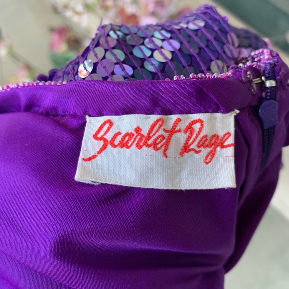 Scarlet Rage Iridescent Purple Sequin Blouse-sizeM - Picture 2 of 8